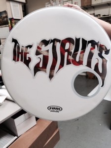 The Struts Drum Skin Label Printing