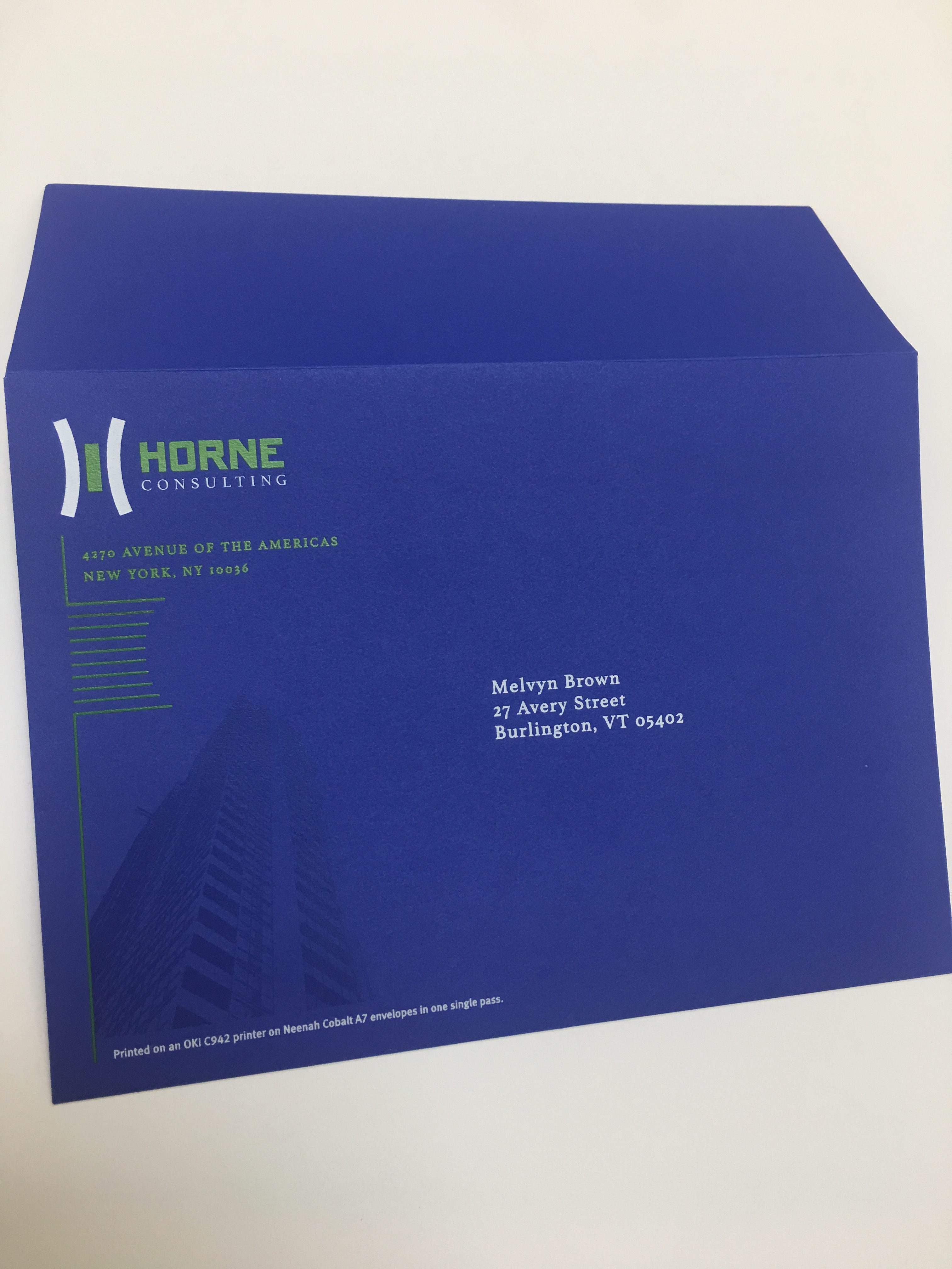 White ink addressing on dark color envelopes in Los Angeles by SLB Printing