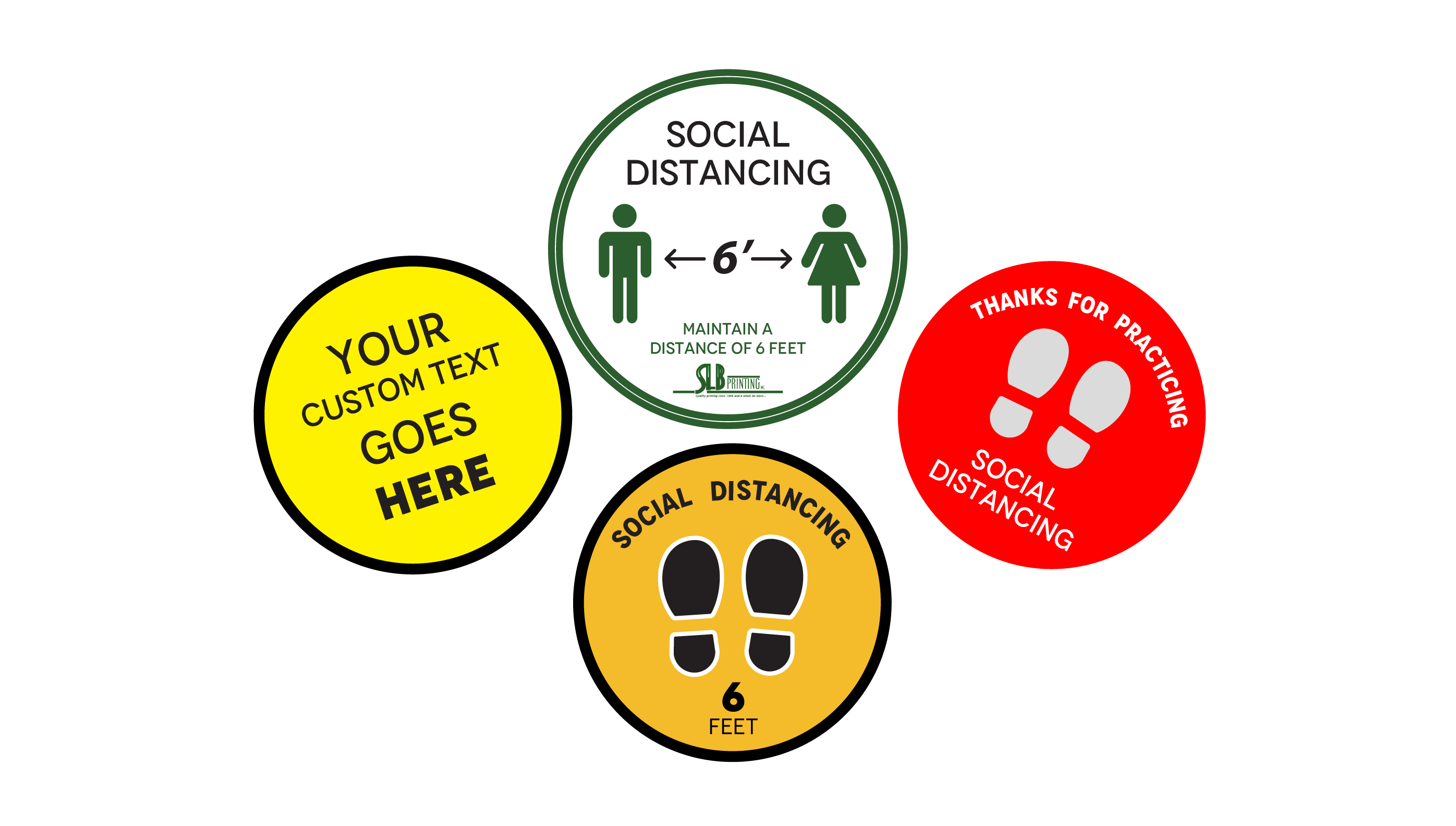 6 Pack Social Distancing Floor Sticker  11" Vinyl anti slip Decal MADE IN USA 