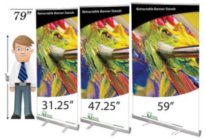 Retractable Banner in 3 sizes available at SLB Printing in Los Angeles